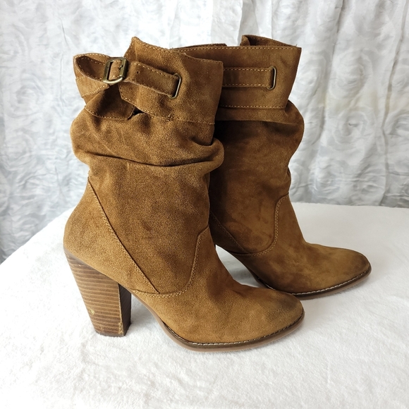 Zodiac Pandell USA brown  suede ankle buckle slouch boot size 8.5 - Picture 5 of 16
